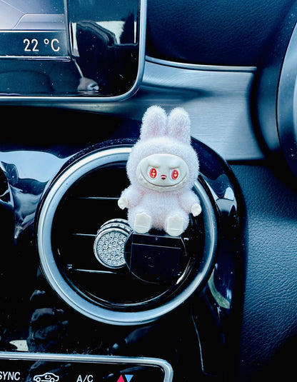 3D Monster Labububu Air Freshener Mini Figure flock Car Clip Vent Scent  Gift