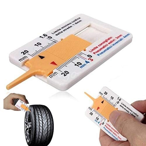CAR TYRE DEPTH TREAD GAUGE VAN BIKE KEYRING SMALL POCKET SIZE MEASURING PORTABLE