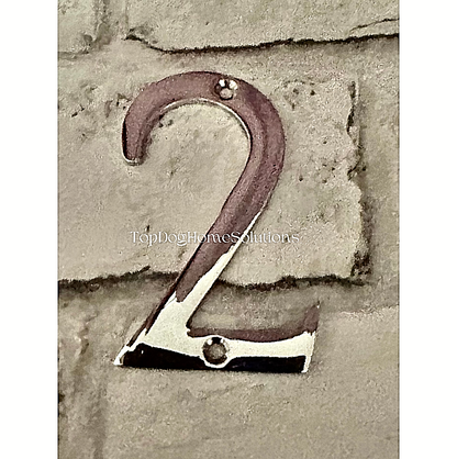Large Polished Chrome Door Numbers House Flat Shop 3" 75mm Letters Inc Screws