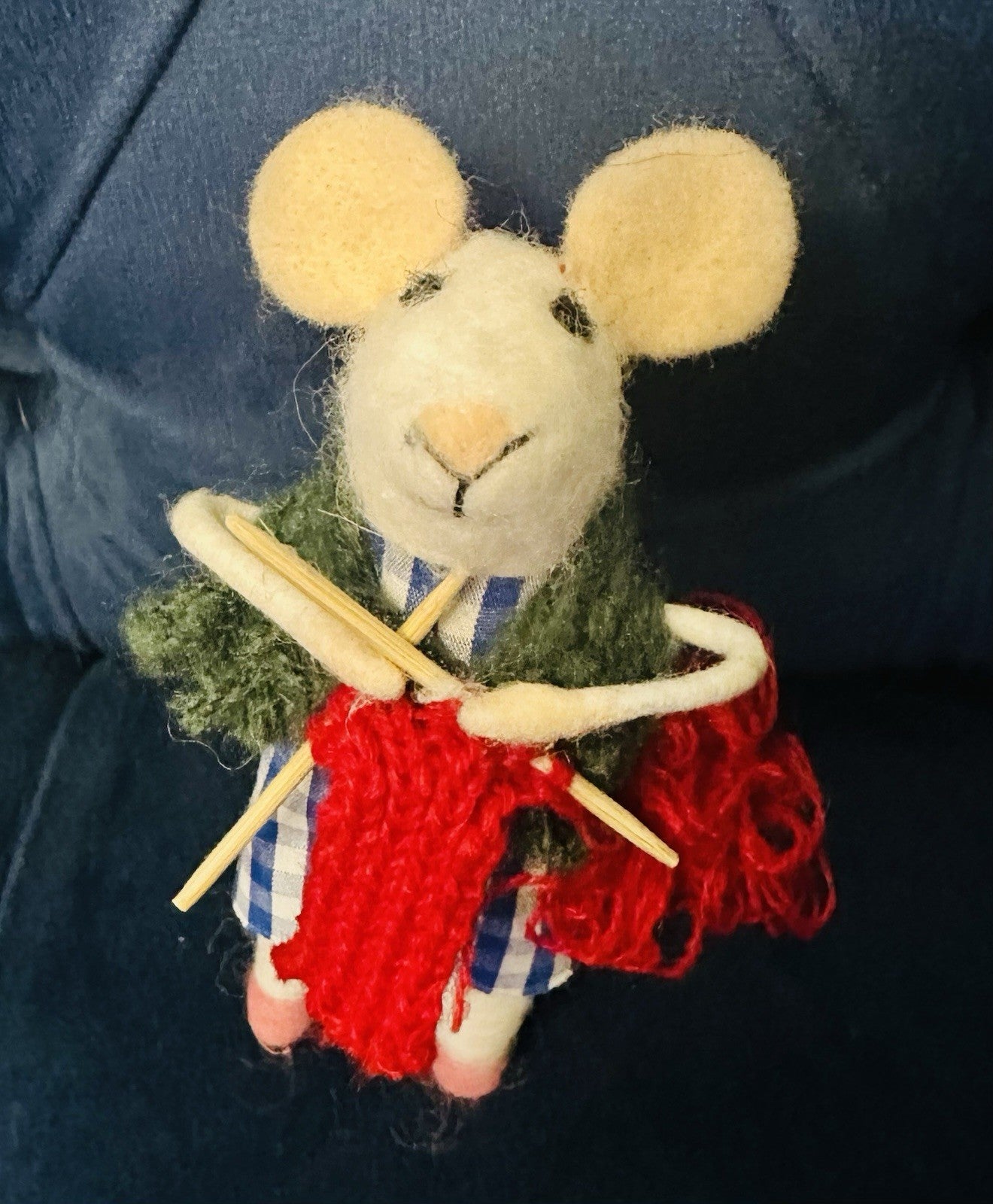 Felt Knitting Mouse Nan Christmas Tree Decoration Hanging Festive Ornament