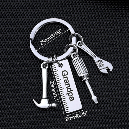 Tools Keyring Gift Dad Grandpa set DIY hammer screwdriver Stainless Steel UK🛠️