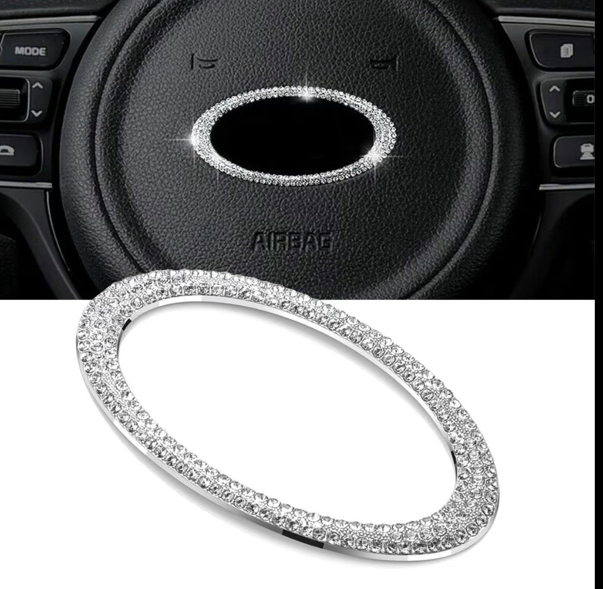 Car Ford Rhinestone Steering Wheel Center Emblem Trim Diamond Sticker Logo