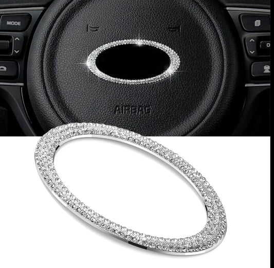 Car Ford Rhinestone Steering Wheel Center Emblem Trim Diamond Sticker Logo
