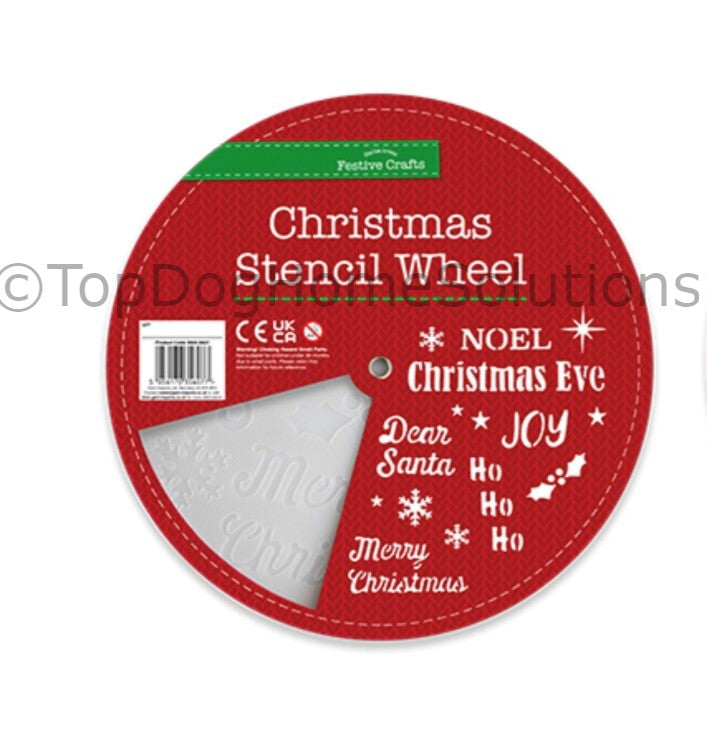 Christmas Stencil baubles Shapes Words Large Wheel Craft Art Card Making Reuse