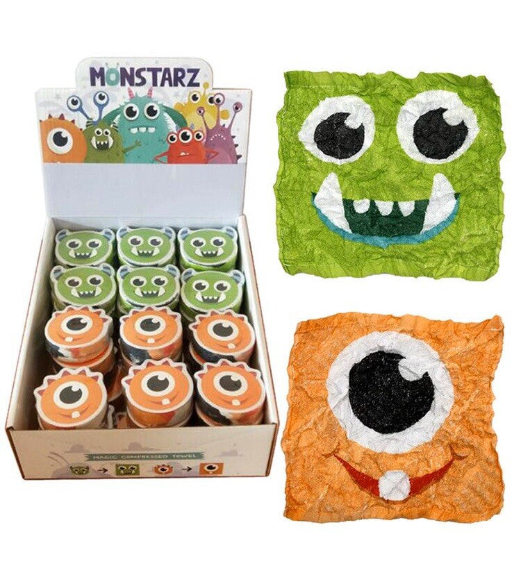 Monster Animal Magic Flannel Expanding Face Cloth Travel Kids bath towel green