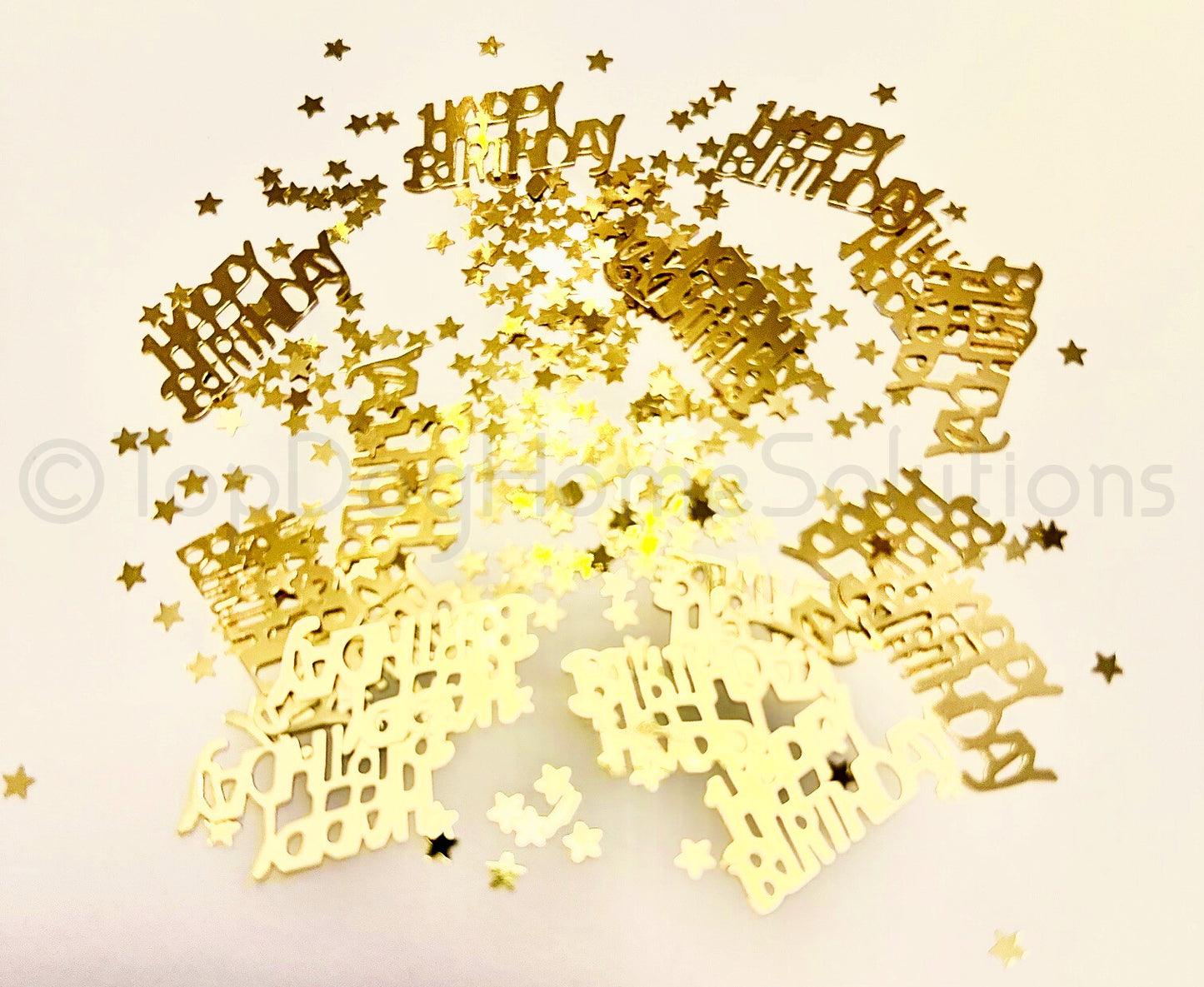 Happy Birthday table confetti scatter Party Blue Pink Gold silver celebrate
