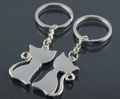 2 Valentine’s Couples Keyring Cats Black White Gift Bag Girlfriend Boyfriend