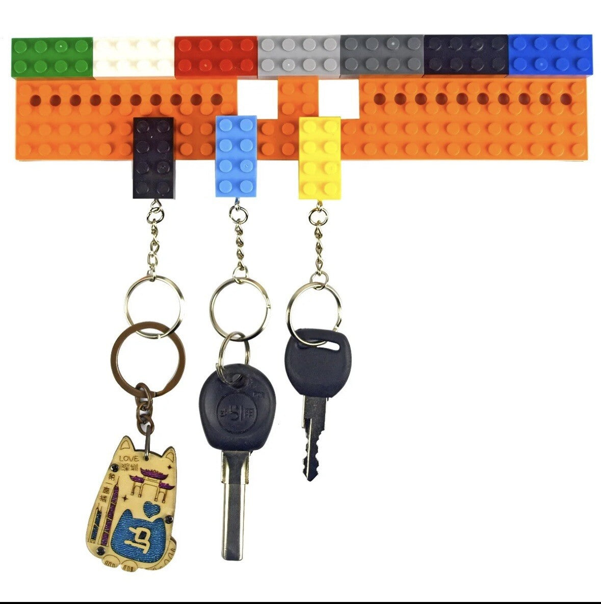 Brick Keyring Key Car KeyChain compatible With building bricks Blocks Gift Toy