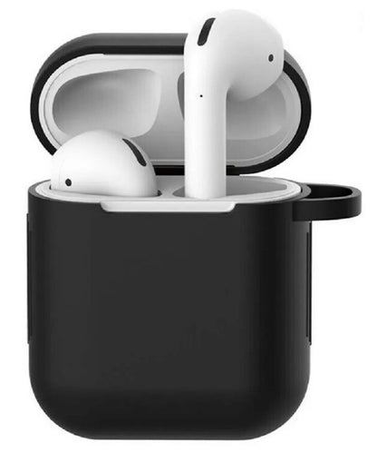 Airpods 1 & 2 Silicone Case Black Skin Shockproof TPU Ear Plugs Buds