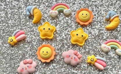 Card Craft Embellishment Cloud Moon Flatback Cabochons Nursery Rainbow Sun Star