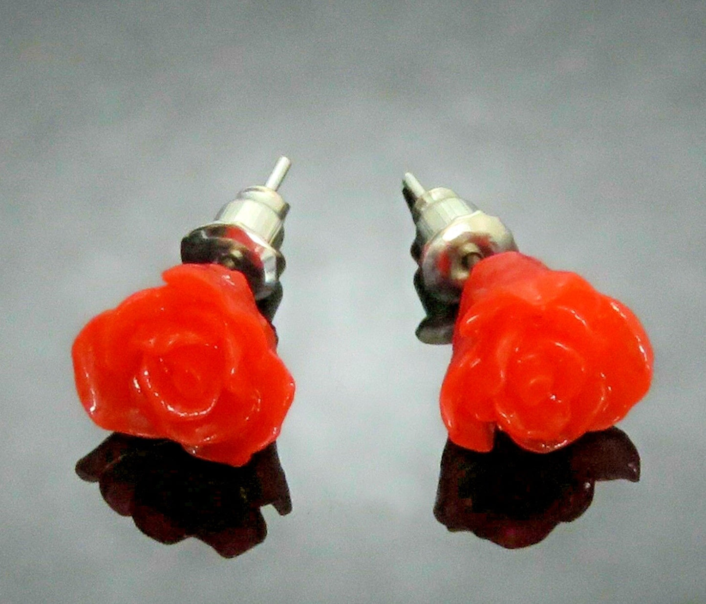Vintage Burlesque Rose Stud Earrings Retro Boho Emo Gift red pink white green