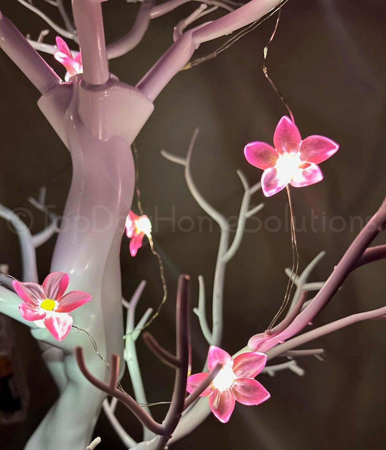FLOWER VALENTINE HEARTS LED PINK WIRE LIGHTS BATTERY OPERATED 1.24 M x 12 LED 🌸