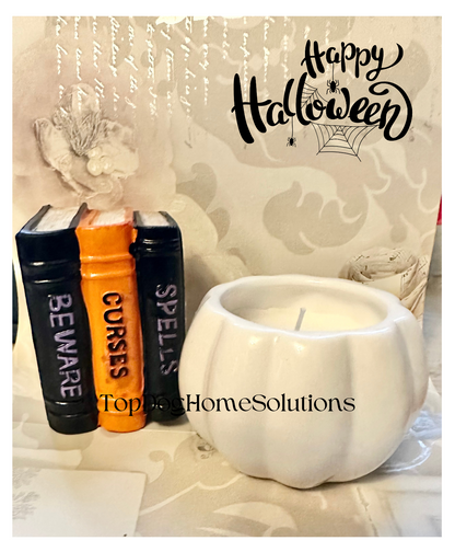 Witch Candle Halloween Pumpkin & Book of spells Scented Gift Ornament Vanilla