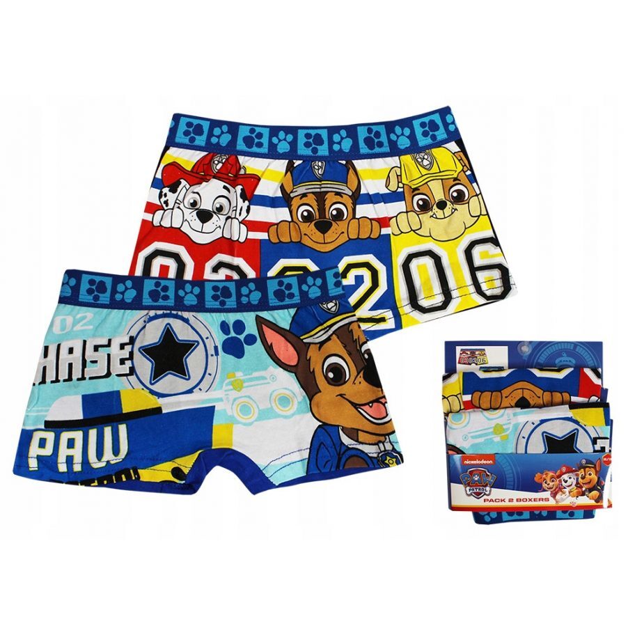 Boxer Shorts Boys Paw Patrol official Trunks Underwear pants cotton x 2 pairs