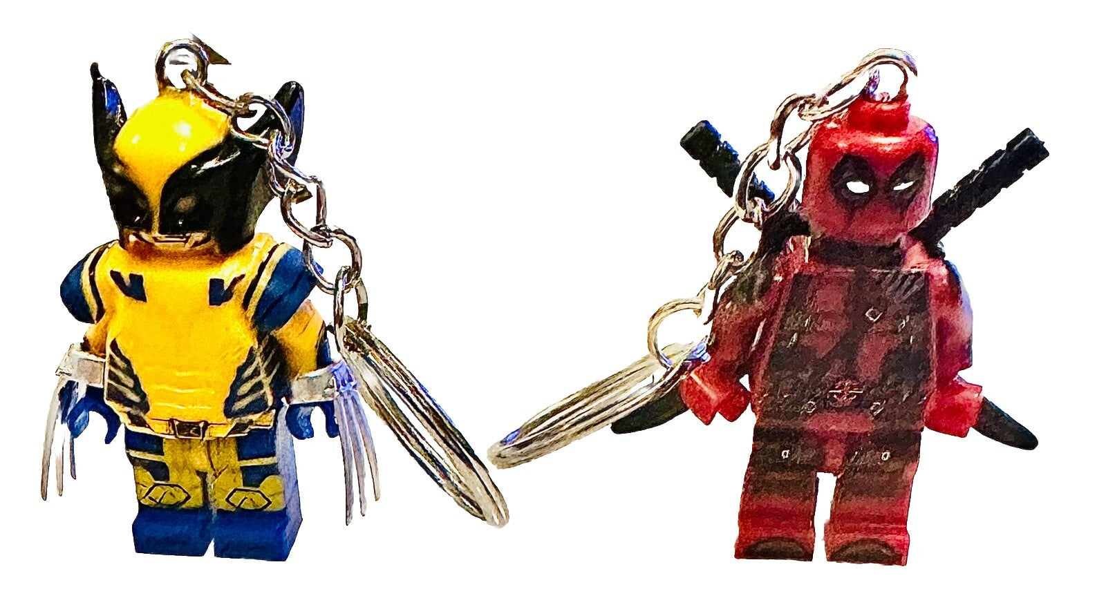 Set Deadpool Wolverine Mini Keyrings Car Keys Sons Dads Friends Christmas Gift