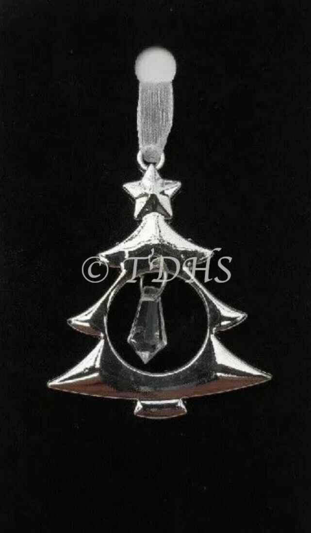 Christmas hanging Decoration Crystal silver Metal tree Bauble bell snowflake joy