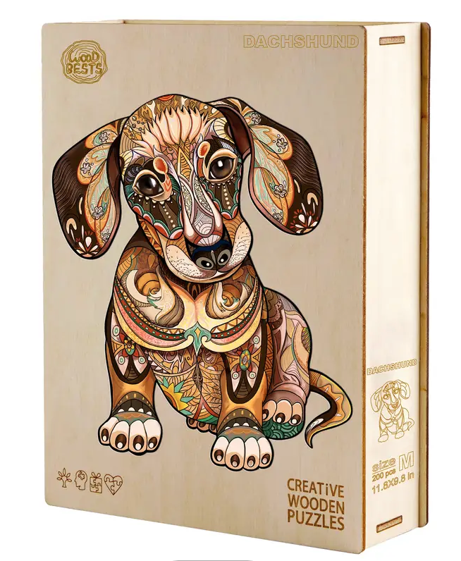 Jigsaw Wooden Sausage Dog Cat Puzzle Gift Xmas Hobby Horse Chihuahua Puppy 30cm
