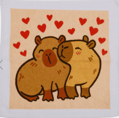 Xmas Capybara Magic Flannel Towel Kids Wash Cloth Bath Animal stocking filler