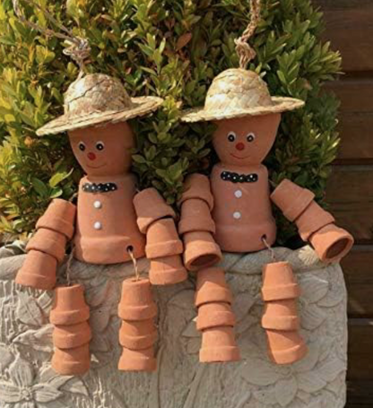 Flower Plant Pot Men Lady Terracotta Bill Ben Garden Ornament Mum personalise