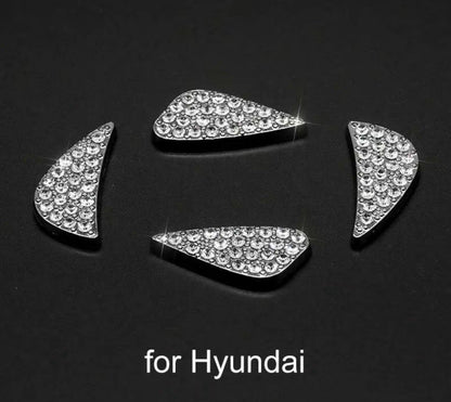 Car Hyundai Rhinestone Steering Wheel Center Emblem Trim Diamond Sticker Logo