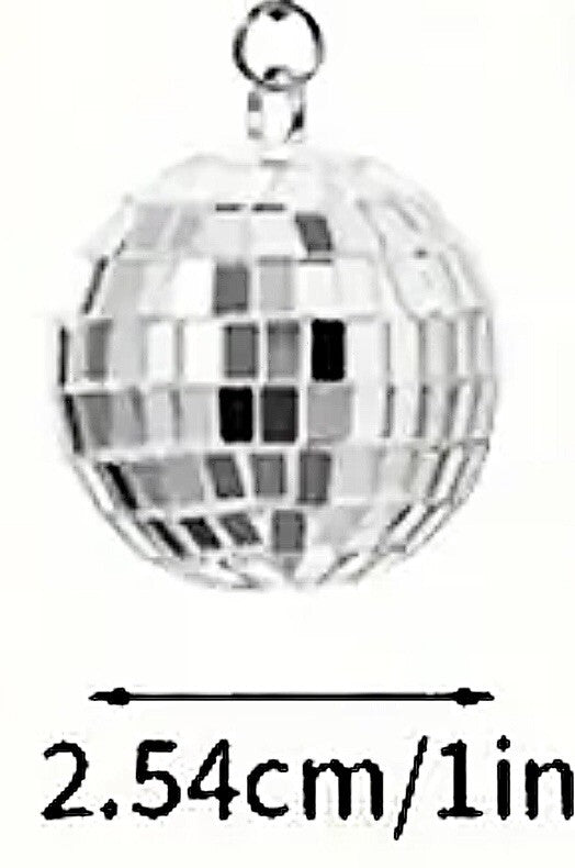 Disco Diva Mirror Ball Keyring X 1 3D Keychain Dance 70’s Organza Gift Bag 2.5