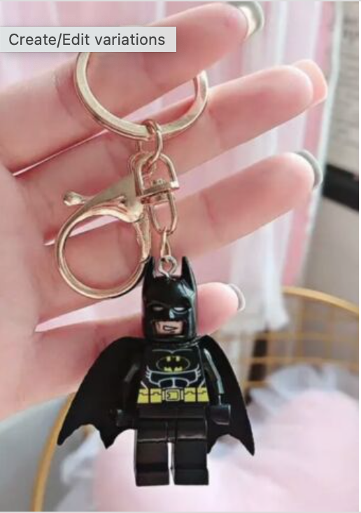 Batman Figure Keyring Couples Love Pink Batgirl Mini DC Bag Charm Gift Car Key