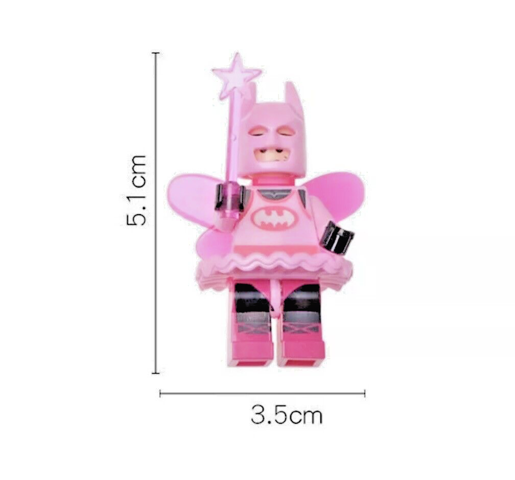 3D Fairy Batman 2 Couples Keyring Pink Batgirl DC Bag Charm Car Chain Key Gift