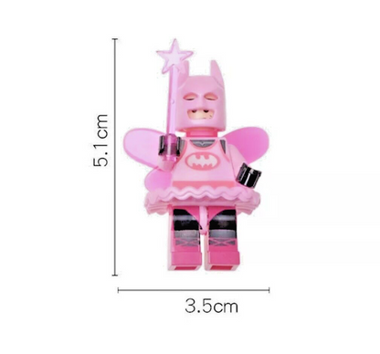 3D Fairy Batman 2 Couples Keyring Pink Batgirl DC Bag Charm Car Chain Key Gift