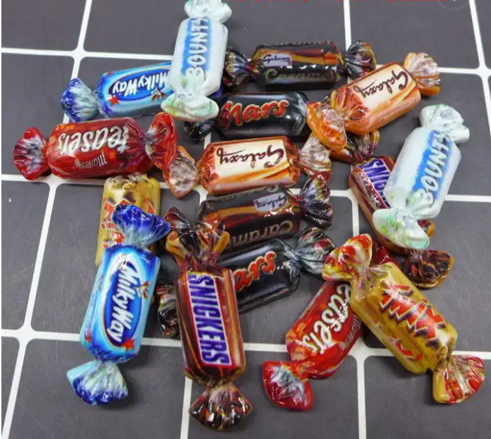Chocolate Bar Resin Flatback Fake Cabochon Sweets Bounty Galaxy Mars Crafts prop