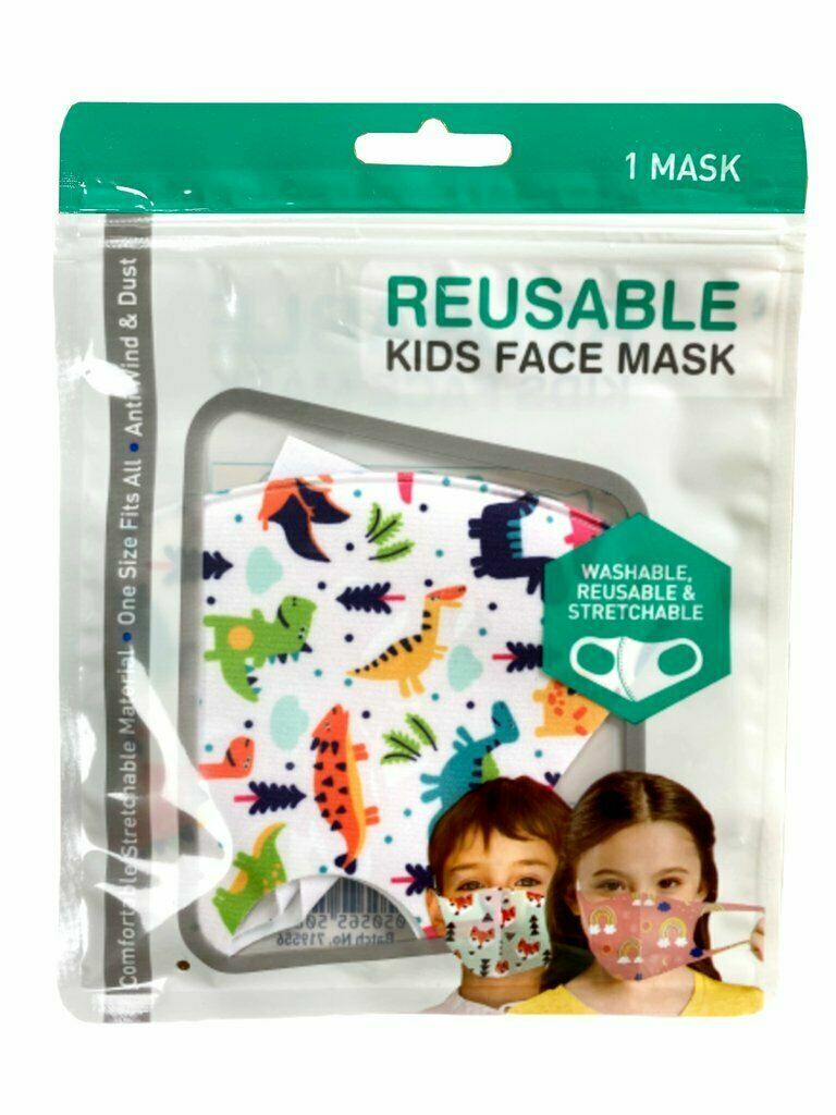 Kids washable Face Mask space dinosaur rainbow girls boys Reusable Breathable 