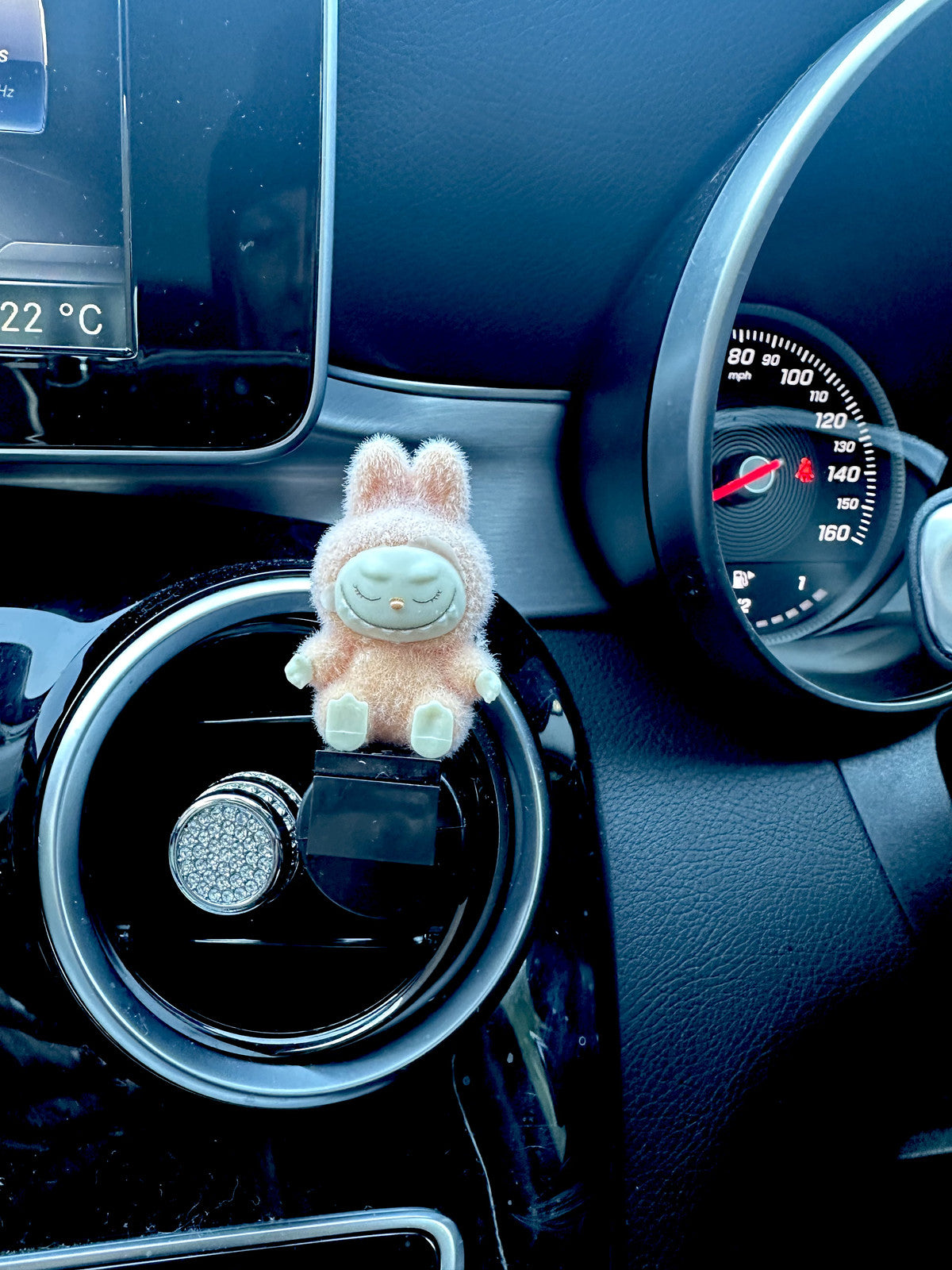 3D Monster Labububu Air Freshener Mini Figure flock Car Clip Vent Scent  Gift
