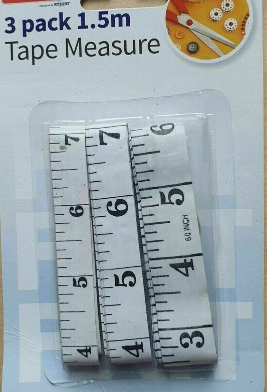 👗Measuring cloth Tape soft 60 INCH CM MM Sewing Large Print Stitching x 3 pk
