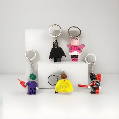 Batman Figure Keyring Couples Love Pink Batgirl Mini DC Bag Charm Gift Car Key