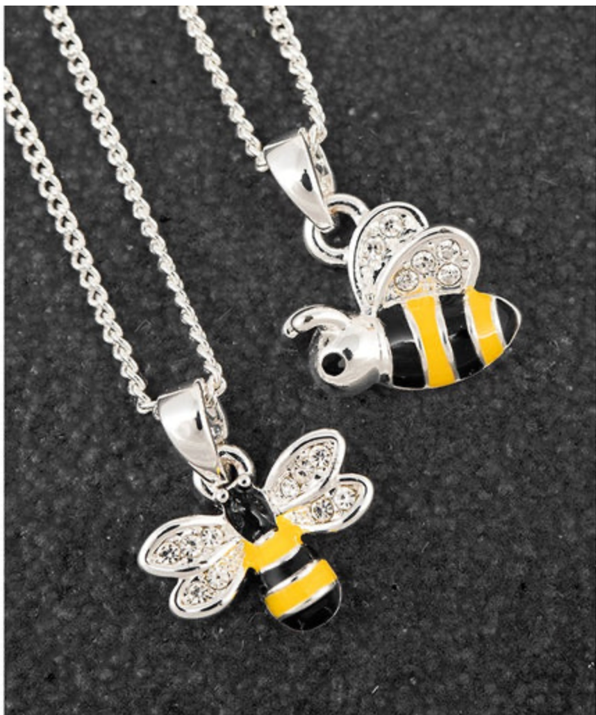 Girls Equilibrium Bumble Bee Silver Plated Necklace Sparkly Wings Christmas gift