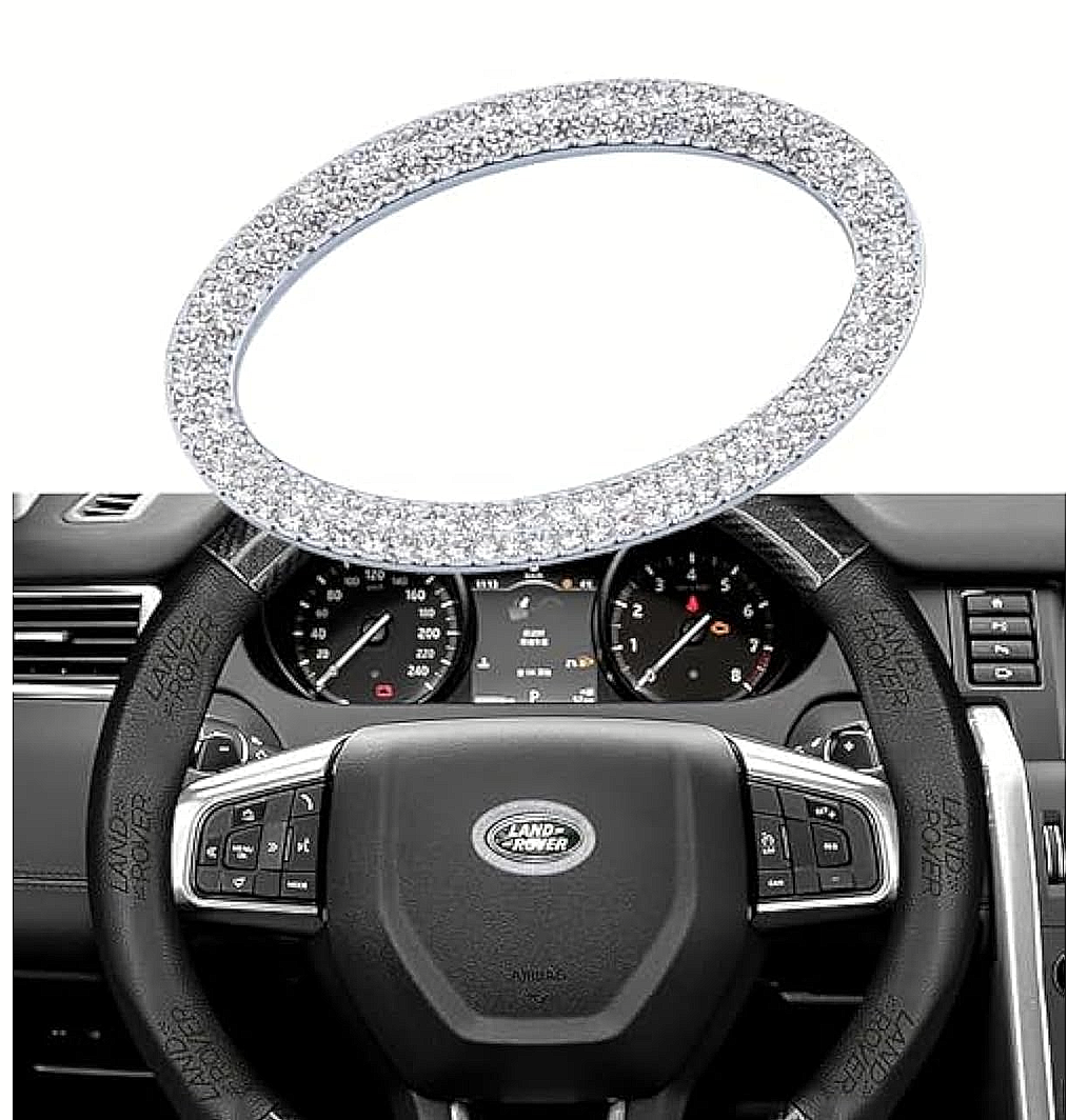 Car Landrover Rhinestone Steering Wheel Emblem crystal Diamond Sticker Logo