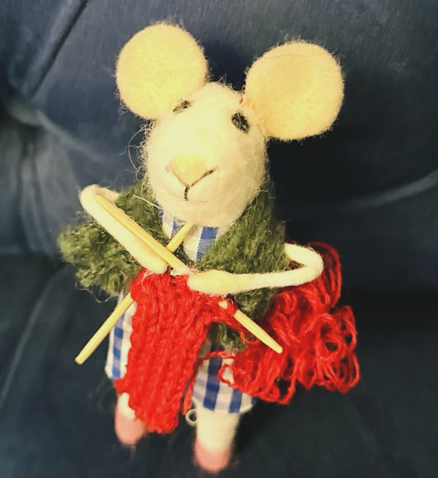 Felt Knitting Mouse Nan Christmas Tree Decoration Hanging Festive Ornament
