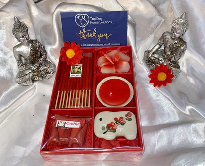Elephant Incense Cones Sticks & Candle Gift Sets Pink Purple Green Blue Meditate