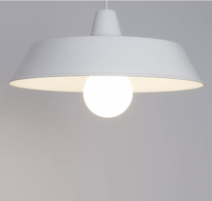 B & Q White Light Lamp Shade Easy Fit Metal Gammuse White Shade 38cm