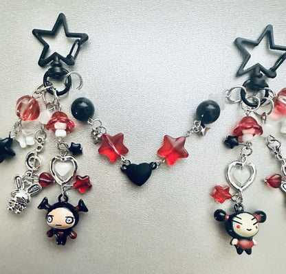 Pucca & Garu Keyring Bag Charm Cute Cartoon Anime Gift Couples Set