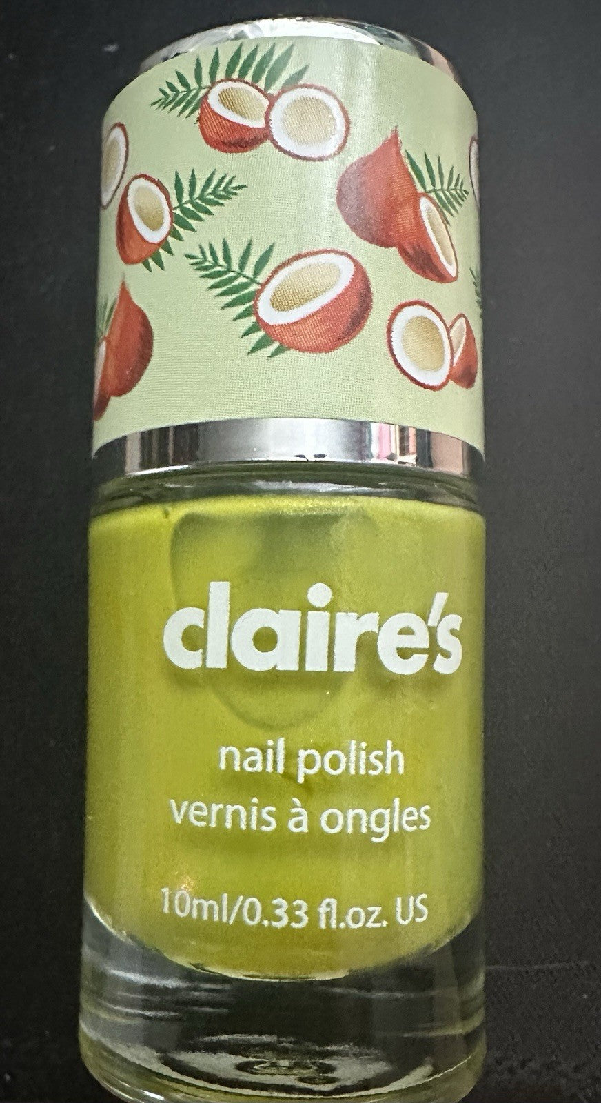 Claires Nail Polish Green Coconut Varnish Nails 10ml Glossy Shimmer Finish