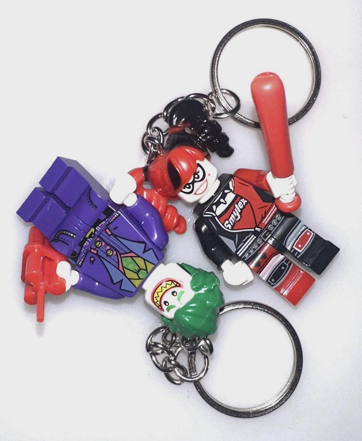 Batman Figure Keyring Couples Love Pink Batgirl Mini DC Bag Charm Gift Car Key
