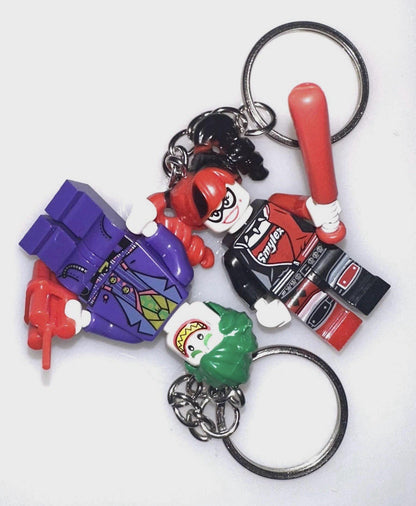 Batman Figure Keyring Couples Love Pink Batgirl Mini DC Bag Charm Gift Car Key