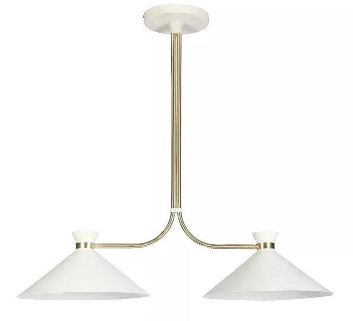 B & Q Apennin Matt Cream Pendant Ceiling Light 2 Lamp 350mm Diameter Good Home