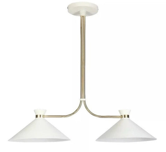 B & Q Apennin Matt Cream Pendant Ceiling Light 2 Lamp 350mm Diameter Good Home