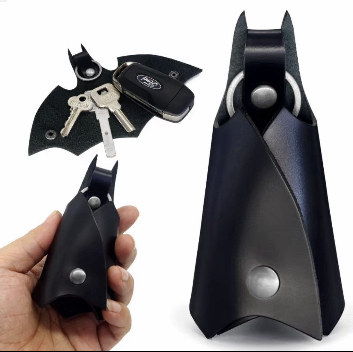 Batman Keyring Black Matching Pink Bat Couples Key Holder Pouch Car Key Case