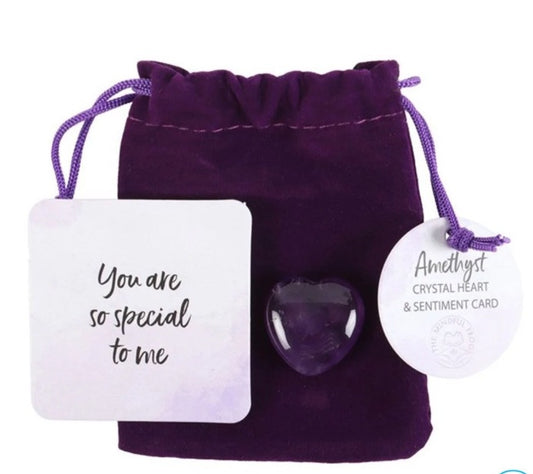 Purple Crystal Heart Amethyst You Are Special to Me Card Mothers Day Gift Bag