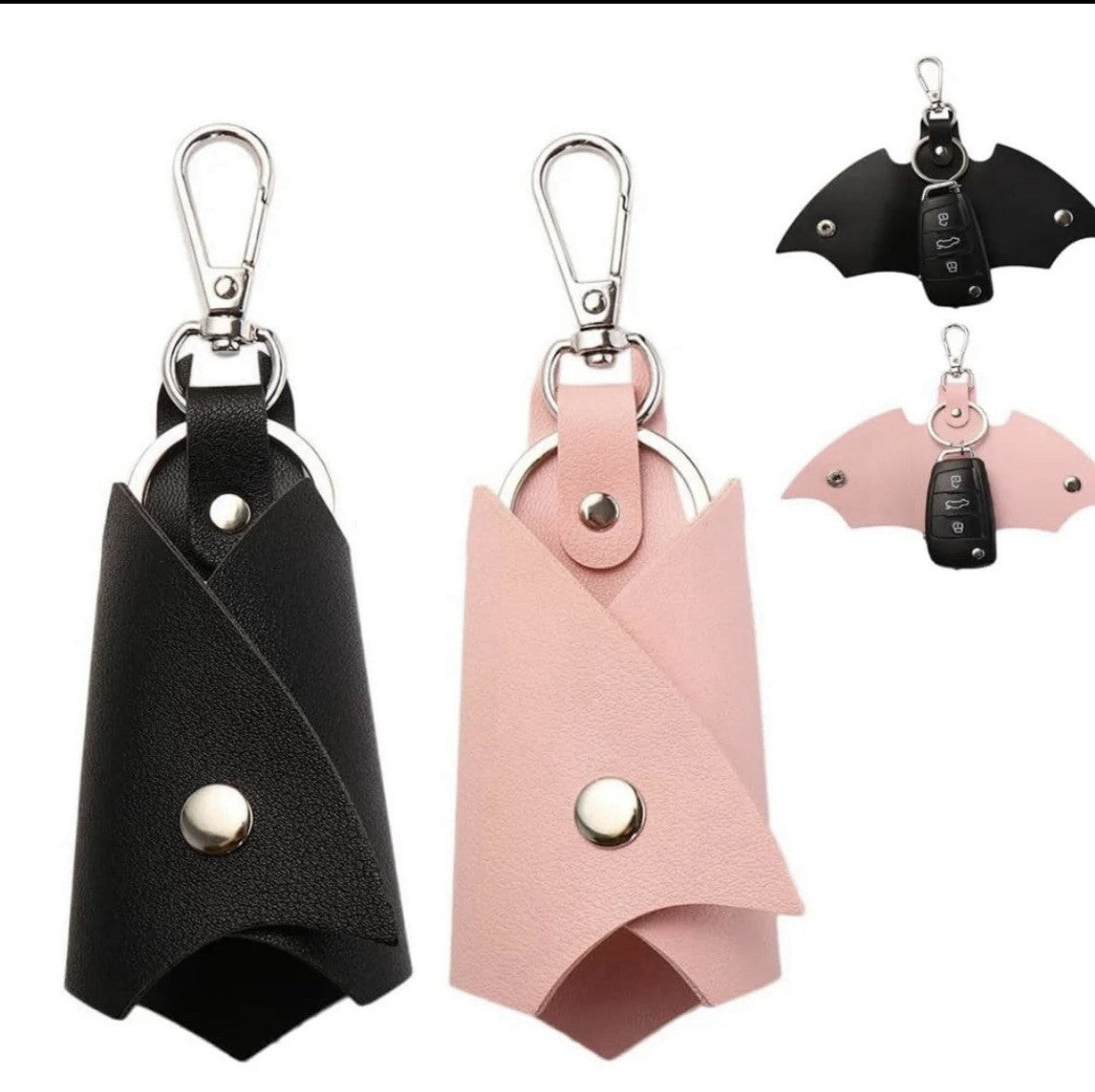 Batman Keyring Black Matching Pink Bat Couples Key Holder Pouch Car Key Case