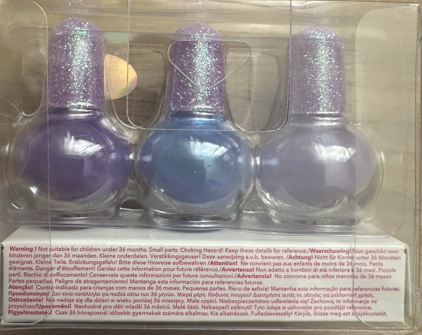 Claire’s Club Nail Polish Set 3 Light Blue Lilac Purple Peel Off