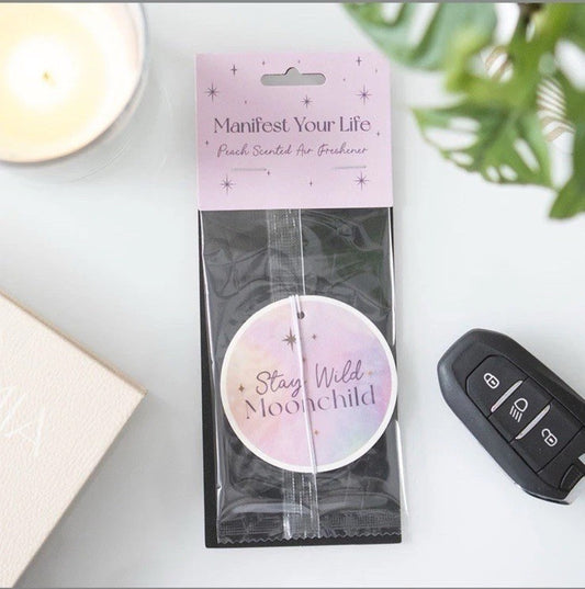 Peach Stay Wild Moonchild Hanging Car Air Freshener Van Gift Wardrobe