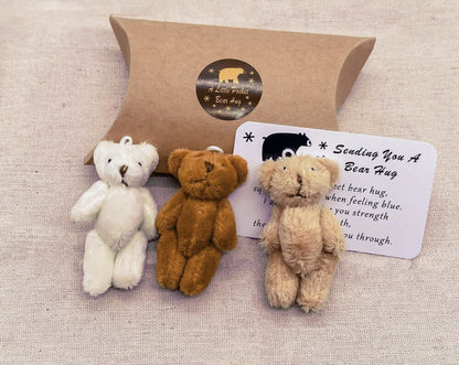 Little Pocket Bear Hug Cute Teddy Gift Handmade Bear Positivity Animal & Card